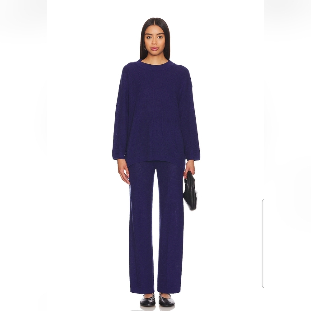 Free People FP Beach Malibu Solid Pant Surf Set Navy Blue | Size L | Lounge Set